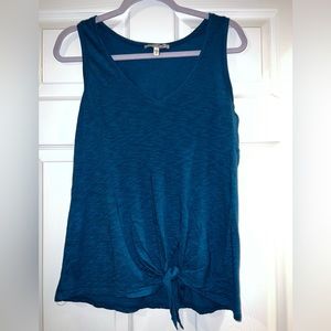 Teal tank top from Express with tie in front. Size S.